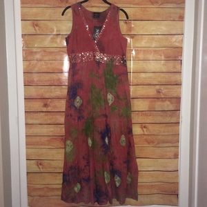 BOHO HIPPIE CHIC TIE DYE DRESS FESTIVAL WEAR BNWT